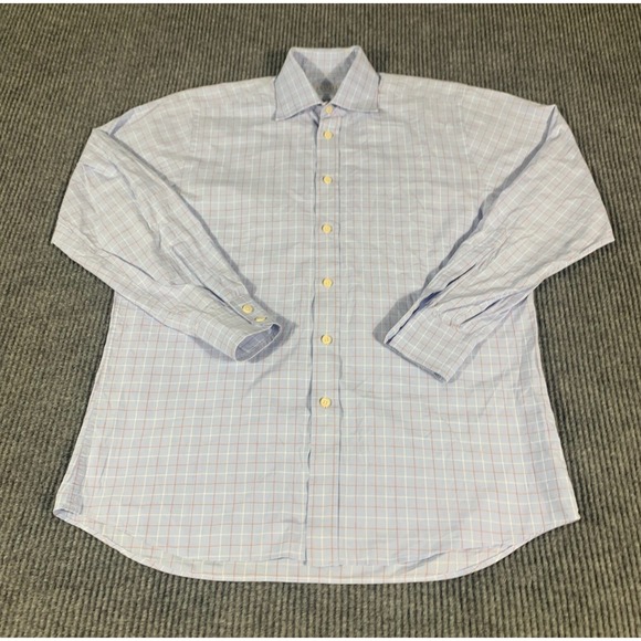 Charles Tyrwhitt Shirt Mens 15.5 L Blue Slim Fit Button Up Cotton Formal Dress - Picture 1 of 13